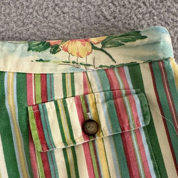 Tasha Polizzi Pants Womens Large Green Striped Wide Leg Beach Coastal Tropical - Picture 12 of 16